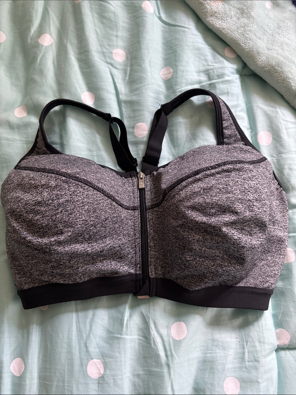 Victoria's Secret Heather Gray Front-Zip Sports Bra